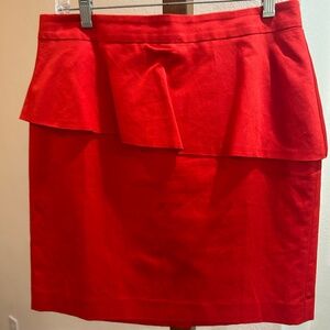 Red peplum skirt